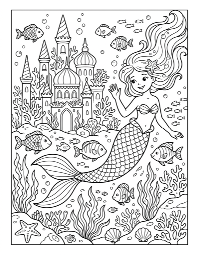 Underwater Kingdom - Free Printable Coloring Page