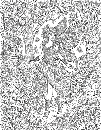 Fairy Princess - Free Printable Coloring Page