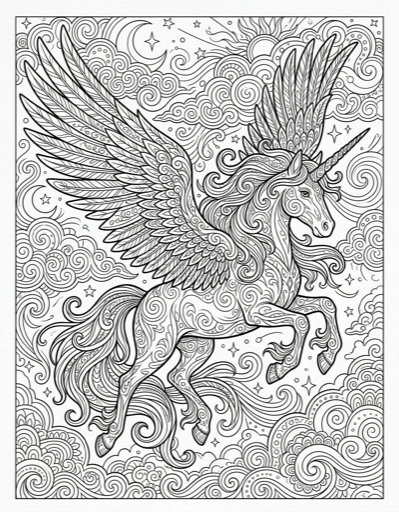 Unicorn coloring page