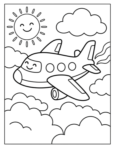 Airplane - Free Printable Coloring Page