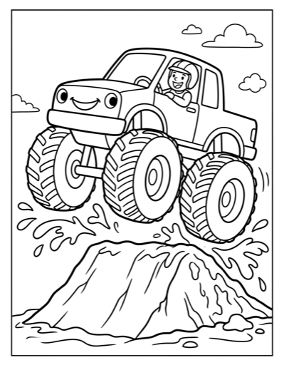 Monster Truck - Free Printable Coloring Page