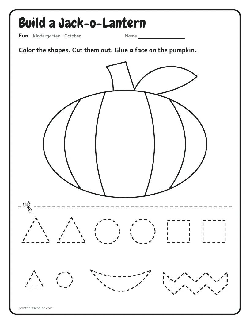 Build a Jack-o’-Lantern worksheet preview