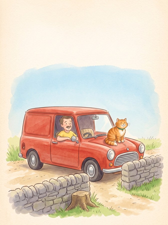 A Man in a Van illustration