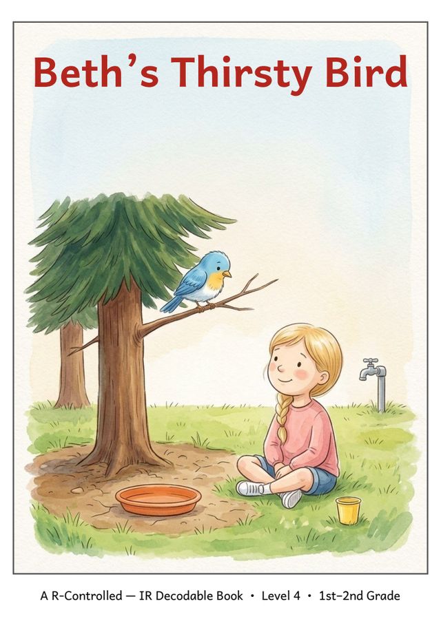 Beth's Thirsty Bird mini-book cover