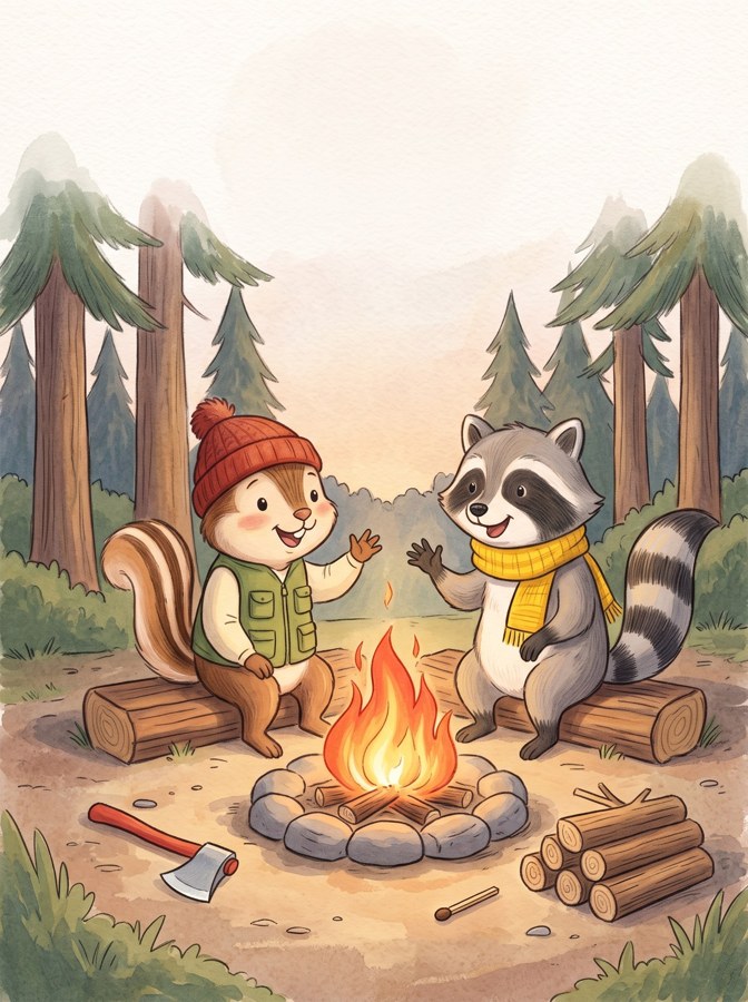 Chip At Camp illustration