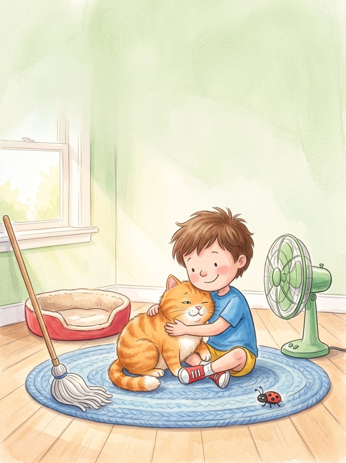Dan and His Cat illustration