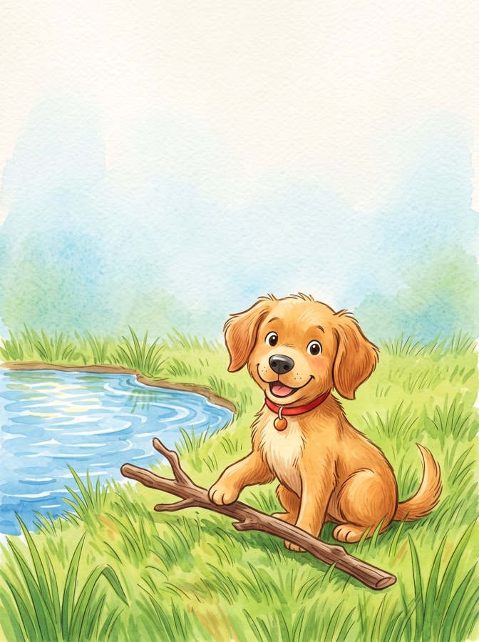 Gus and the Stick illustration