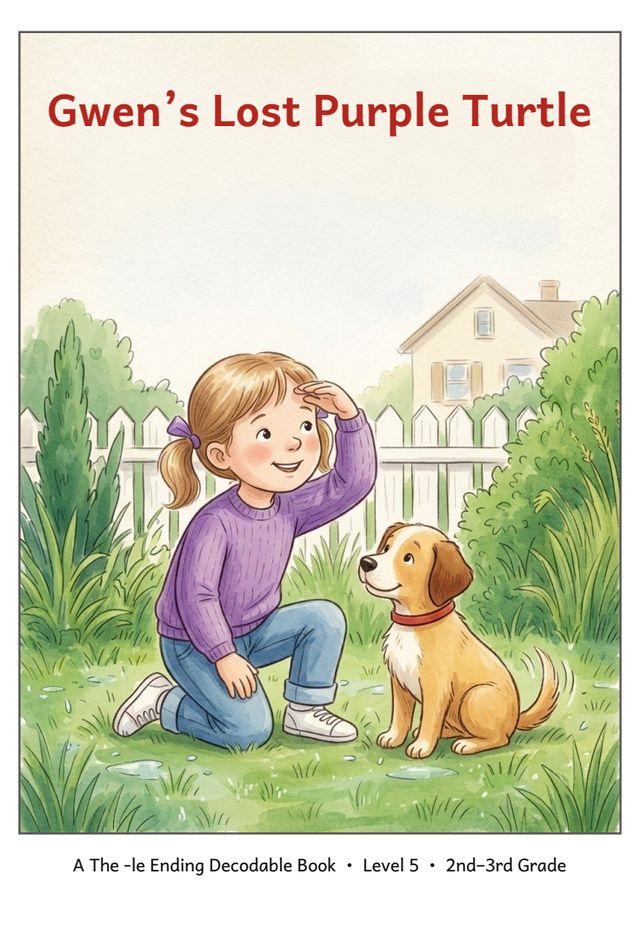 Gwen's Lost Purple Turtle printed mini-book cover