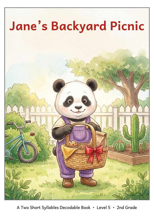 Jane's Backyard Picnic printed mini-book cover