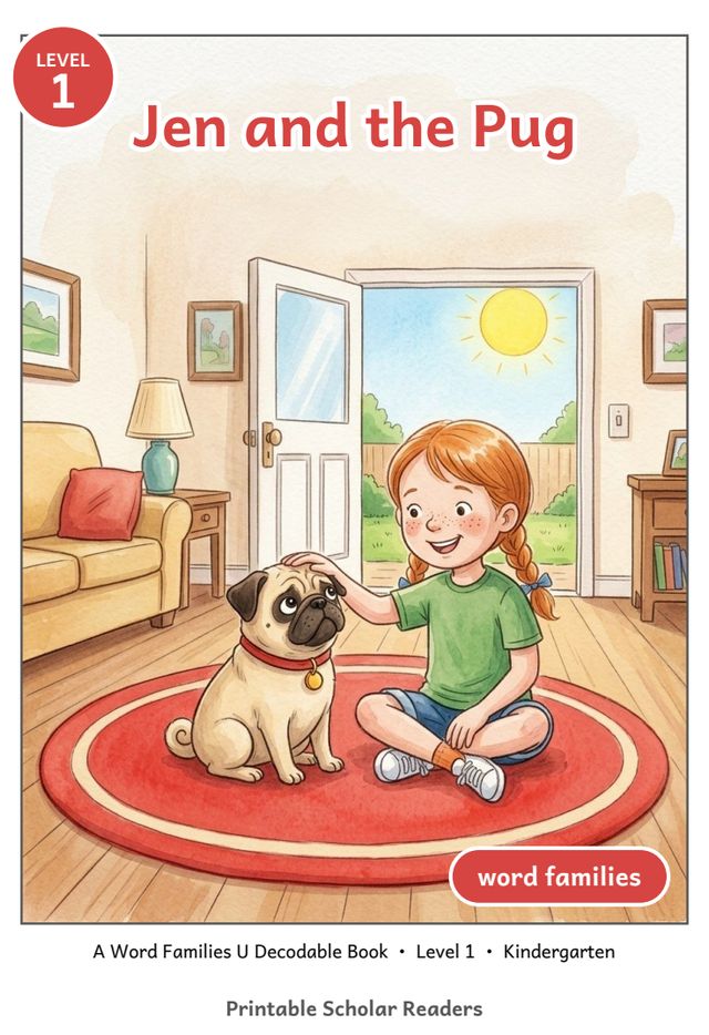 Jen and the Pug printed mini-book cover