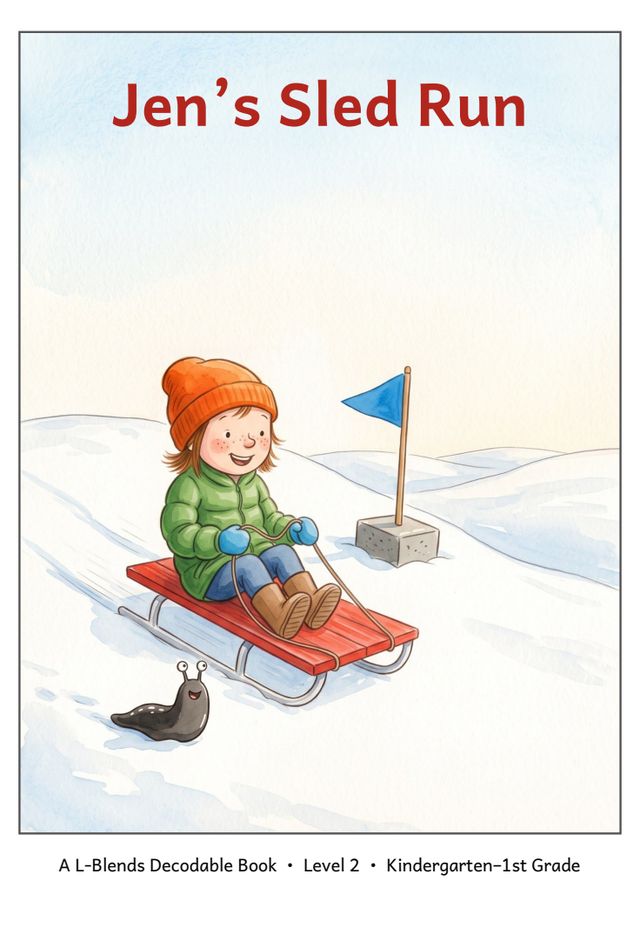 Jen's Sled Run mini-book cover