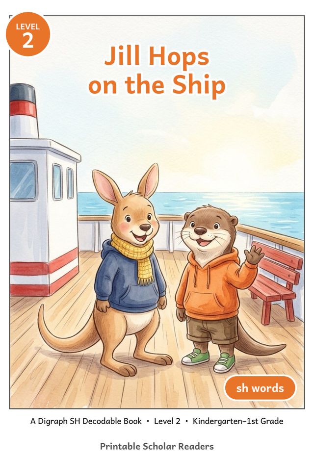 Jill Hops on the Ship printed mini-book cover
