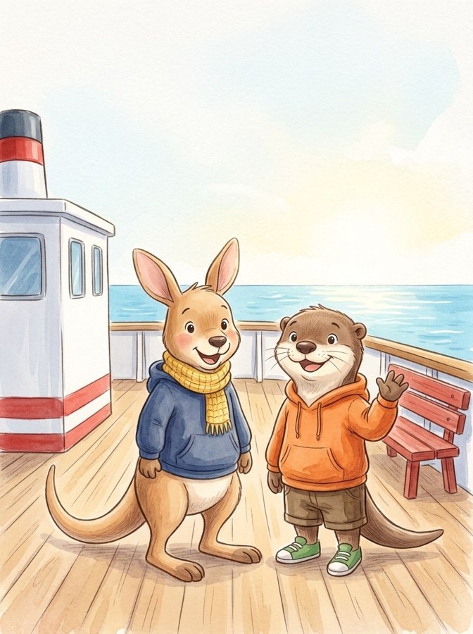 Jill Hops on the Ship illustration