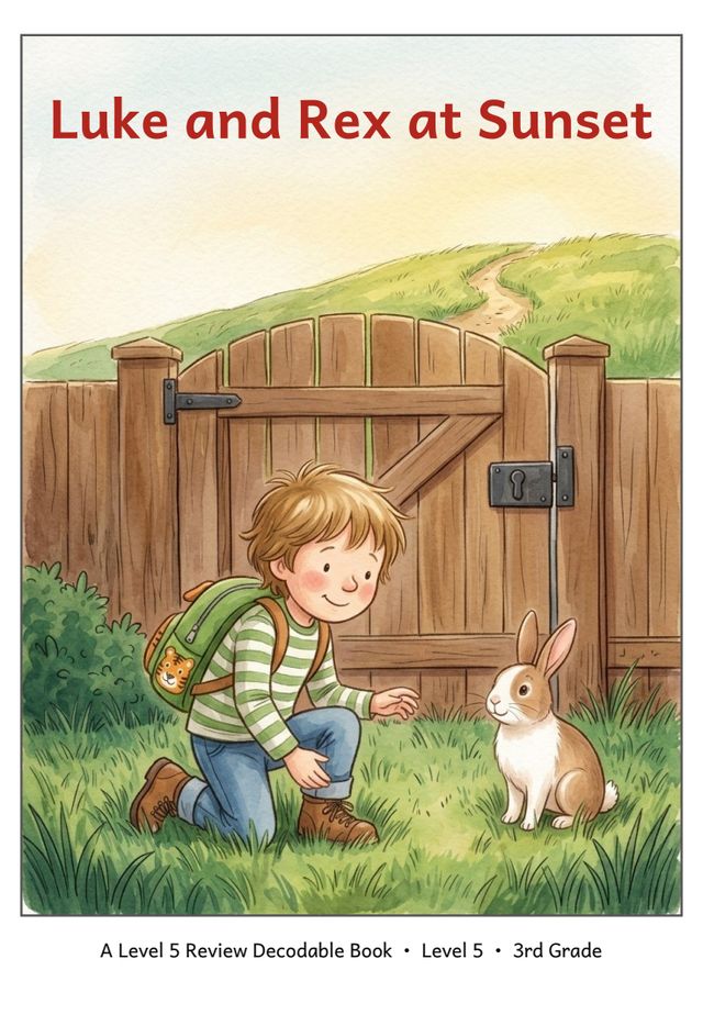 Luke and Rex at Sunset printed mini-book cover