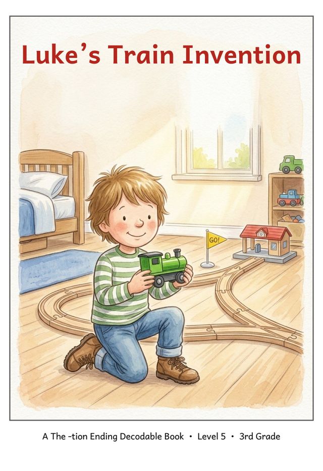 Luke's Train Invention printed mini-book cover