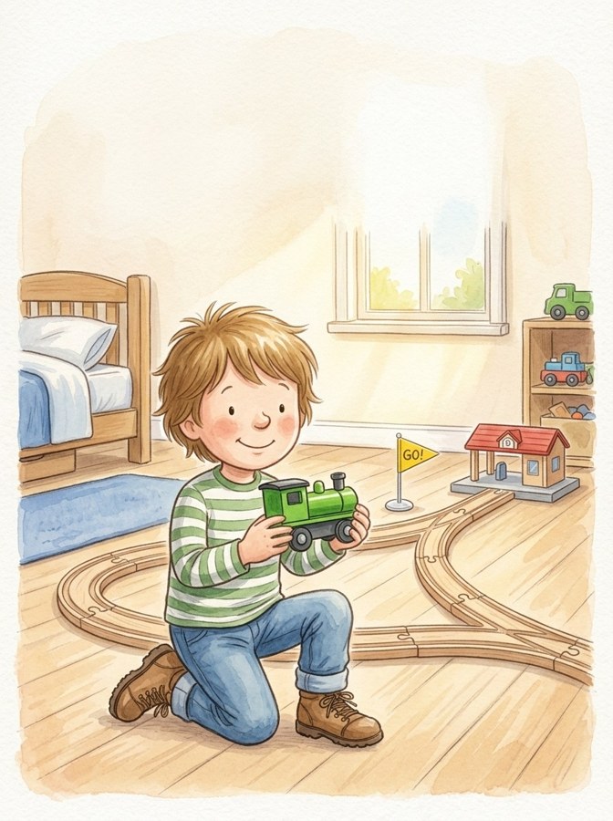 Luke's Train Invention illustration