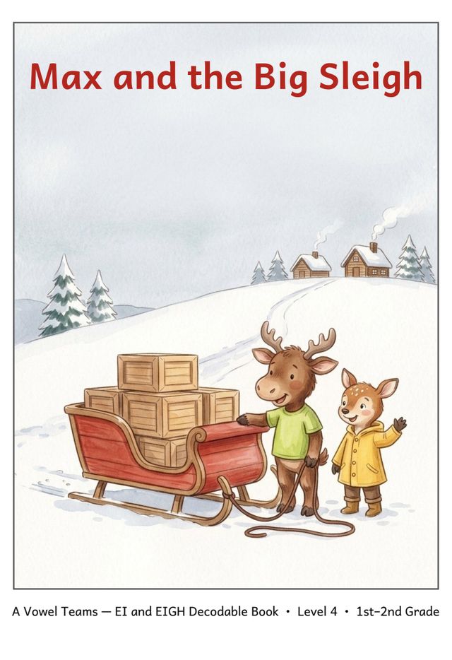 Max and the Big Sleigh printed mini-book cover