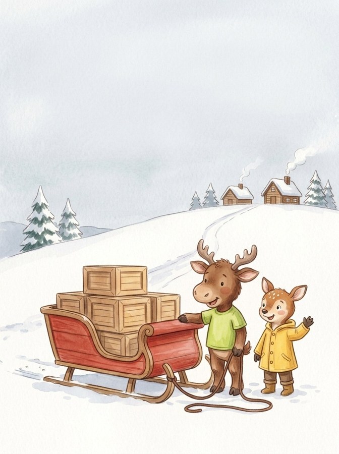 Max and the Big Sleigh illustrated mini-book cover