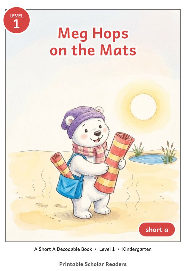 Meg Hops on the Mats printed mini-book cover