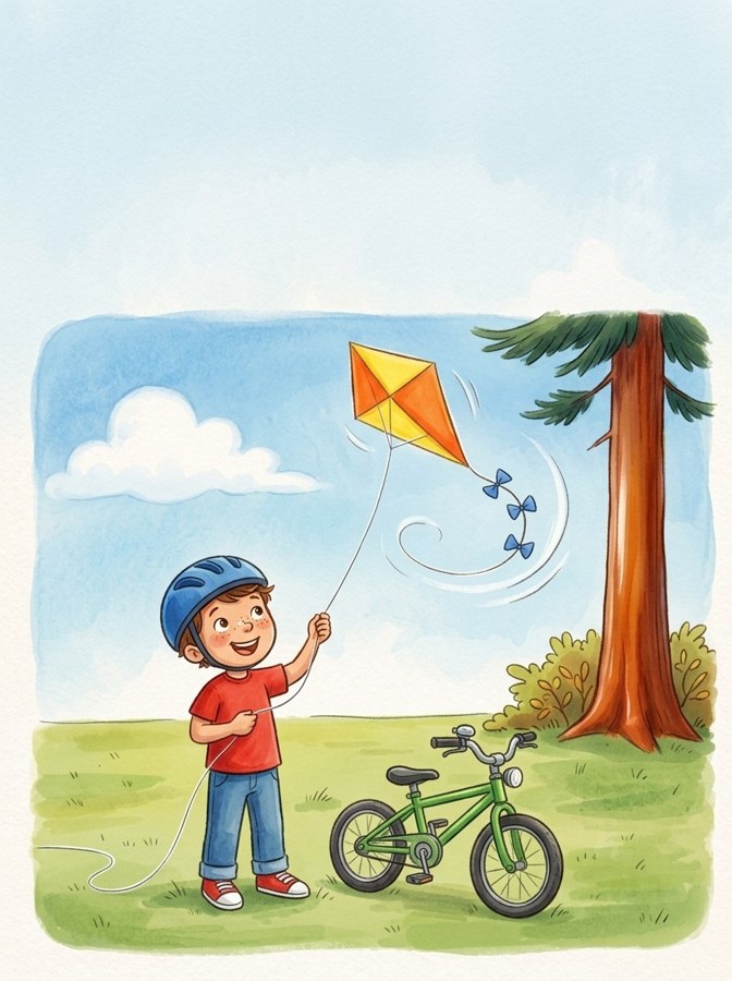 Mike's Kite Rescue illustration