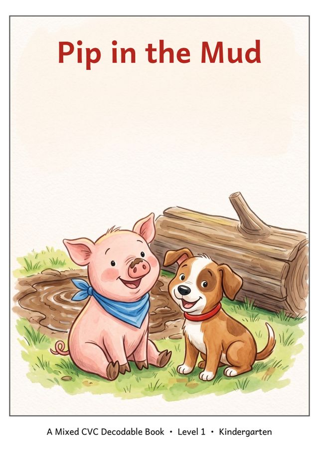 Pip in the Mud mini-book cover