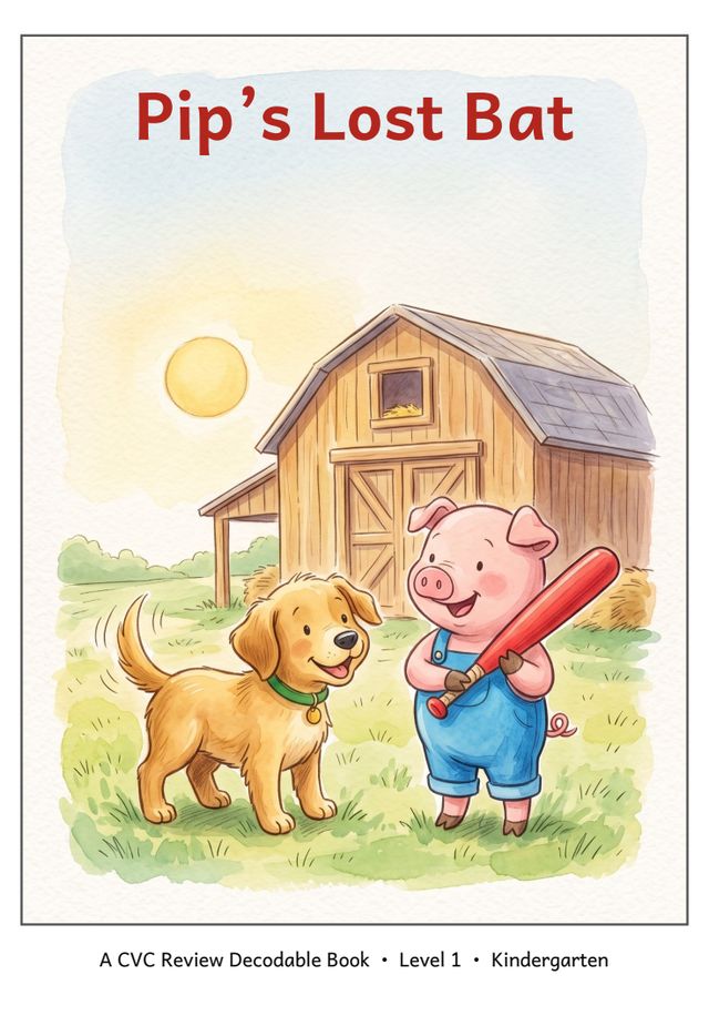 Pip's Lost Bat mini-book cover
