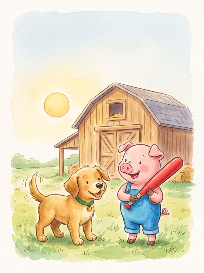 Pip's Lost Bat illustration