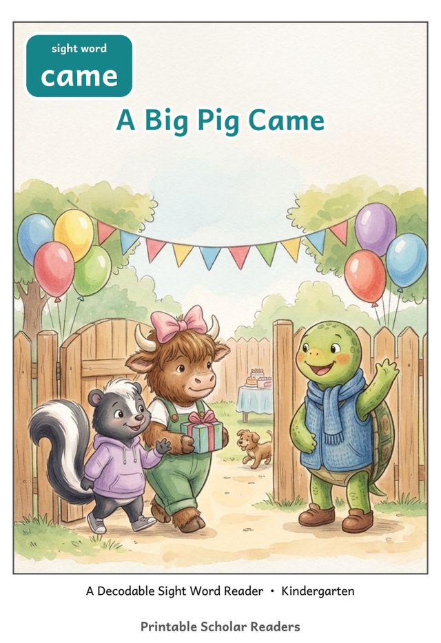A Big Pig Came printed mini-book cover