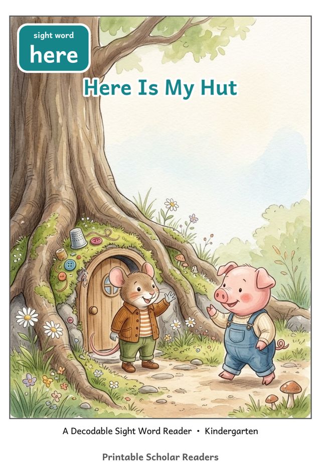 Here Is My Hut sight word reader cover
