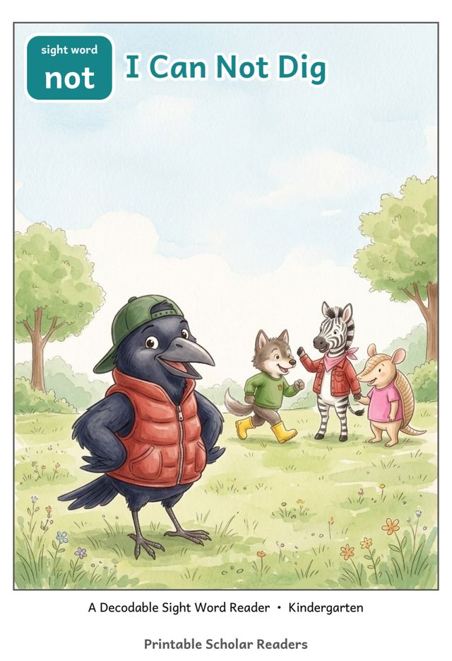 I Can Not Dig sight word reader cover