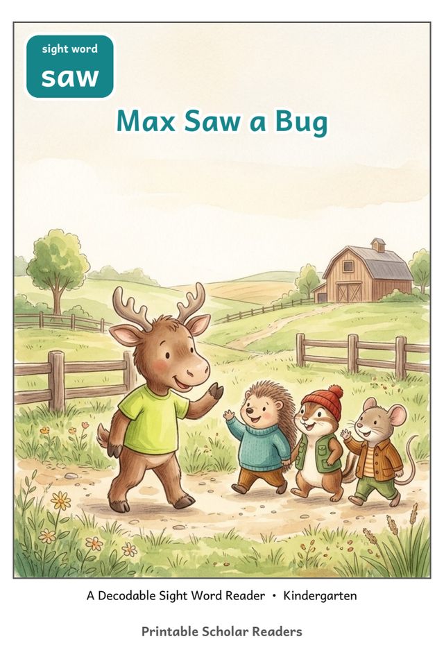 Max Saw a Bug printed mini-book cover