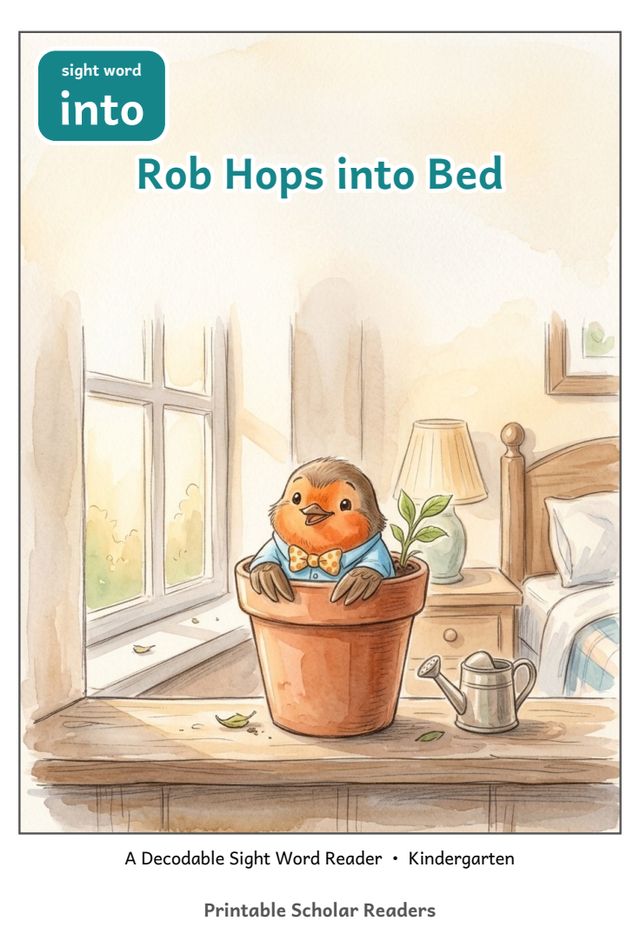 Rob Hops into Bed printed mini-book cover
