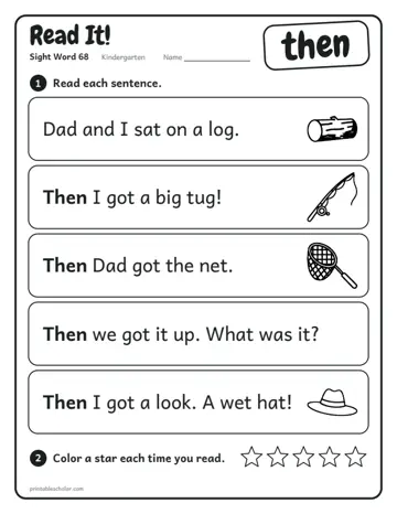 Read It worksheet for the sight word then