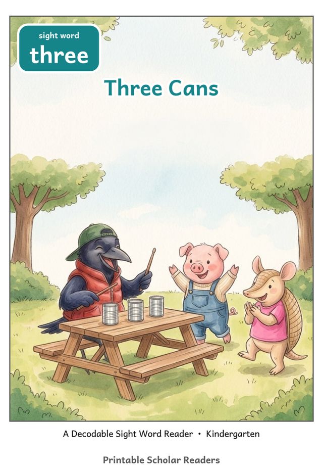 Three Cans printed mini-book cover