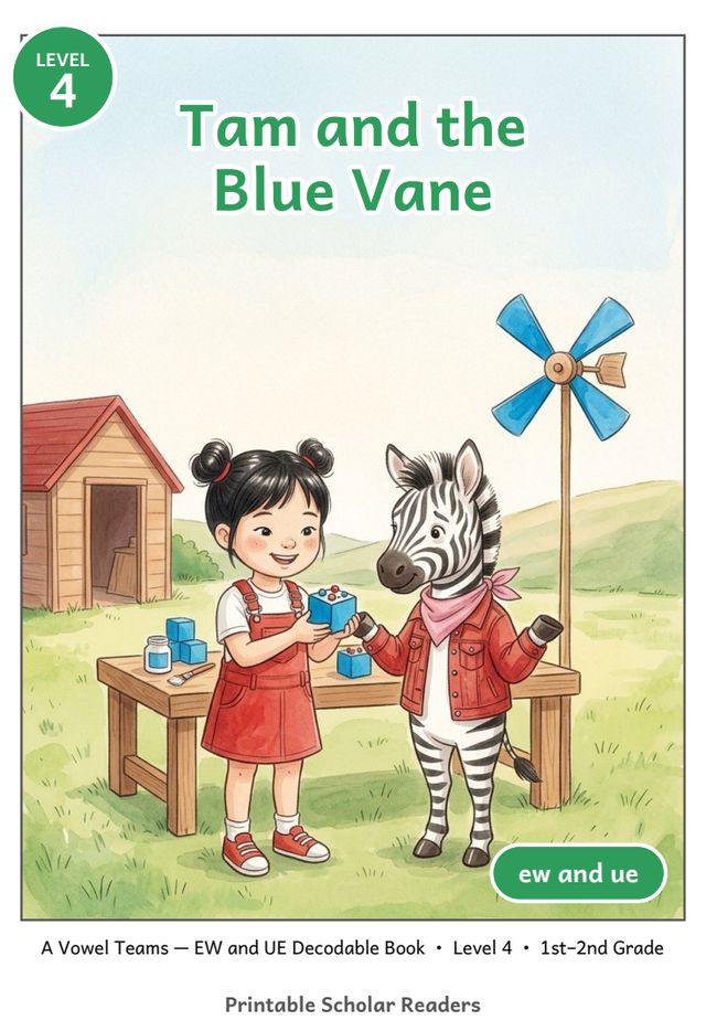 Tam and the Blue Vane printed mini-book cover