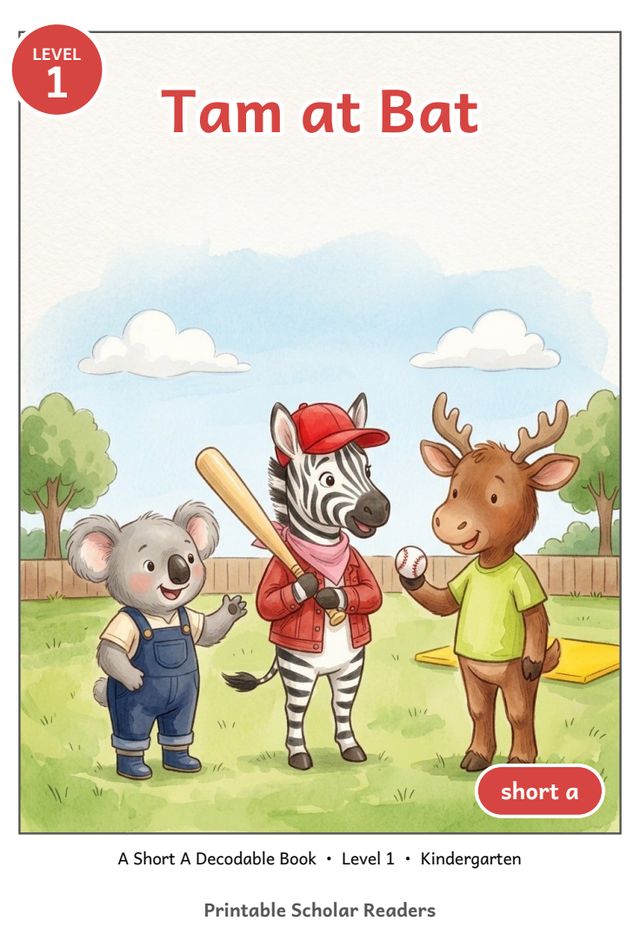 Tam at Bat printed mini-book cover