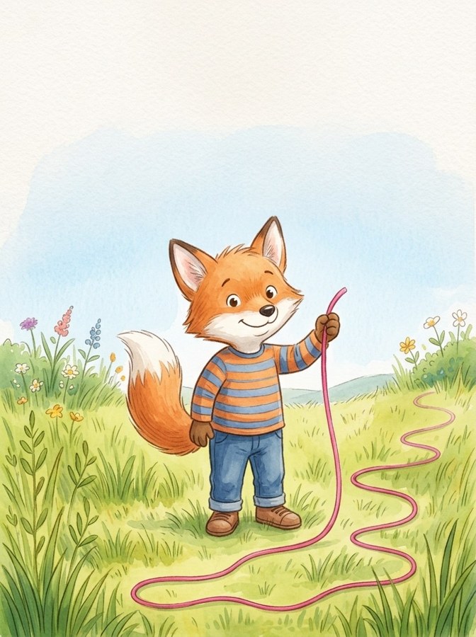 Ted and the Pink String illustrated mini-book cover