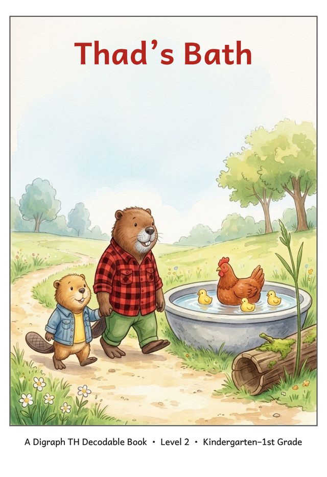 Thad's Bath mini-book cover