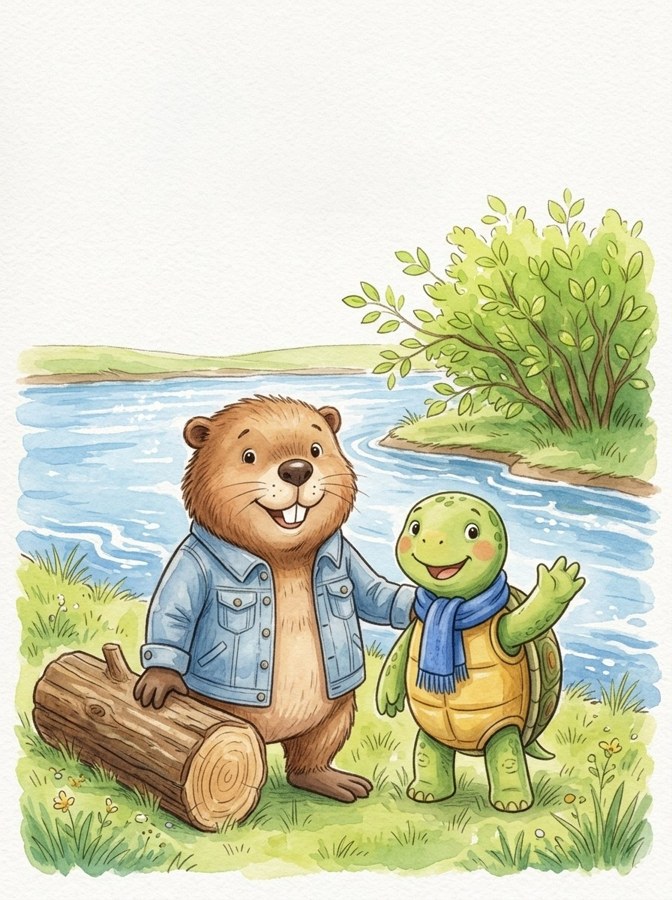 Thad's River Bridge illustrated mini-book cover