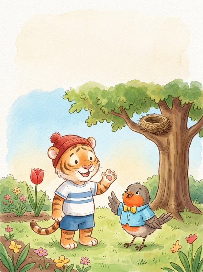 Tim and the Baby Bird illustrated mini-book cover