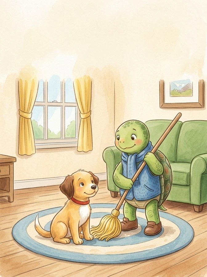 Tom's Big Mop illustrated mini-book cover