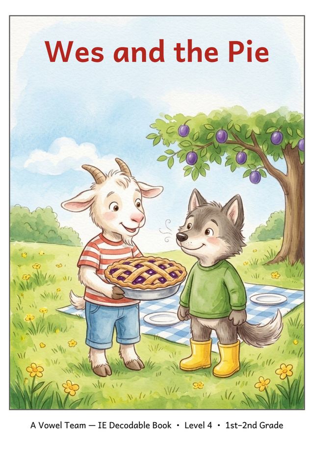 Wes and the Pie printed mini-book cover