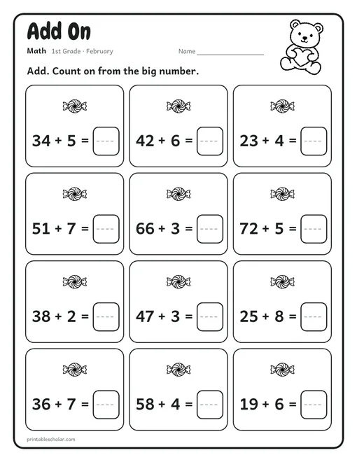 A week 22 sheet: adding to a two-digit number