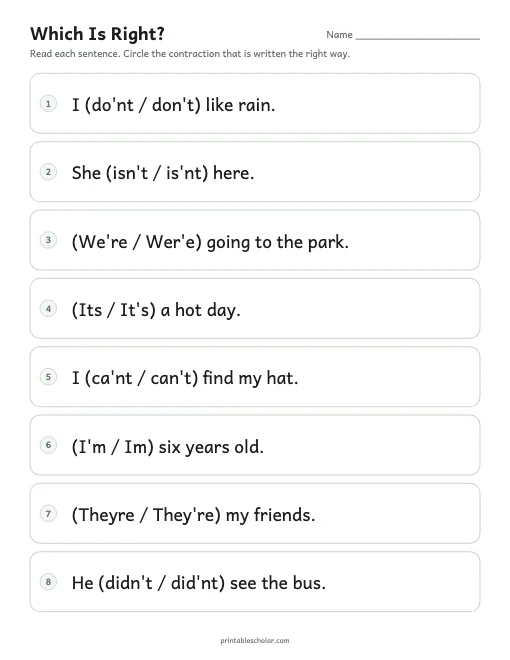Which Is Right? printable preview