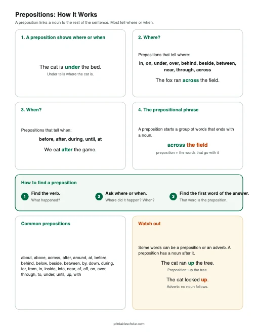 Prepositions: How It Works printable preview