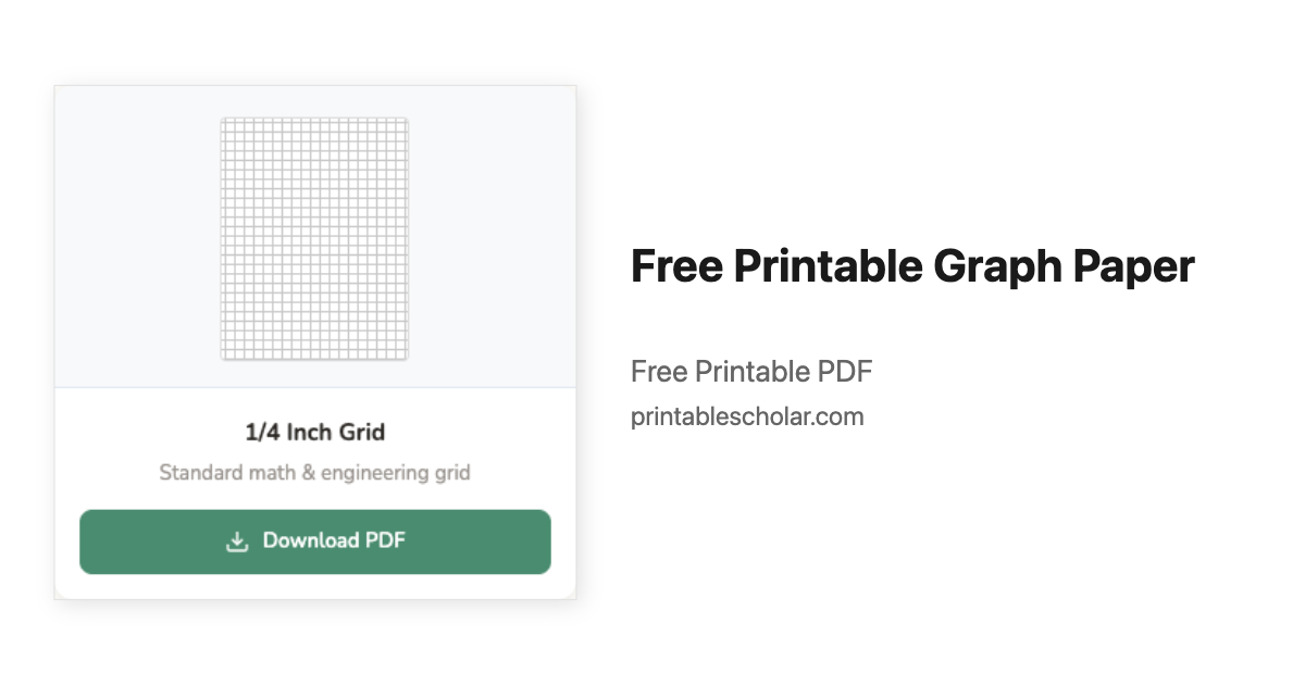 Free One Fourth Inch Graph Free Printable Graph Paper — 1/4 Inch, 1/2 Inch & 1cm Grid | Printable ...