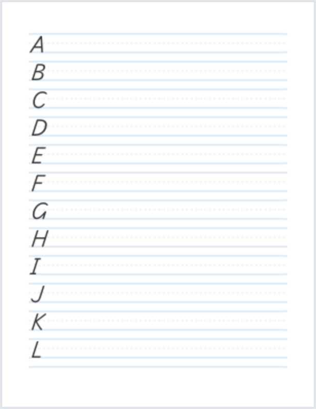 D'Nealian Uppercase Alphabet handwriting worksheet PDF preview