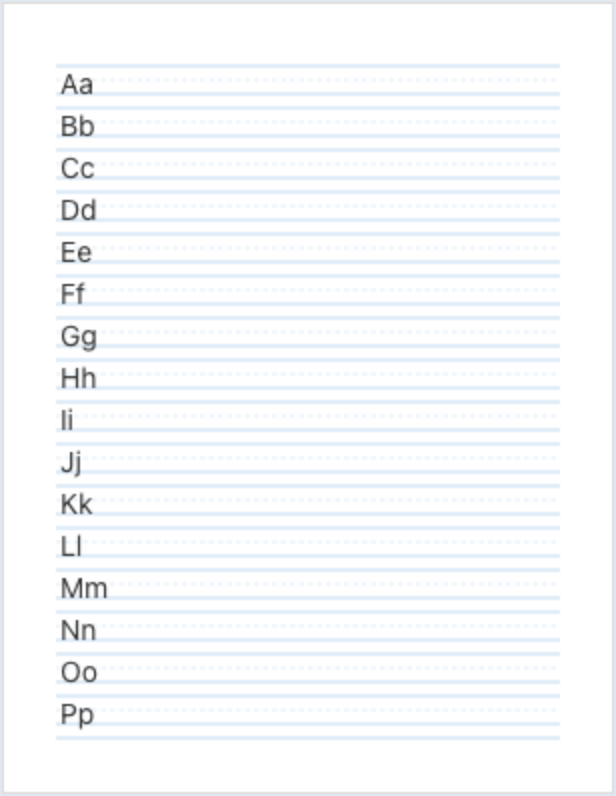 Print Alphabet, Upper & Lower handwriting worksheet PDF preview