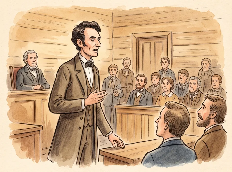 A Lawyer in Illinois: watercolor illustration