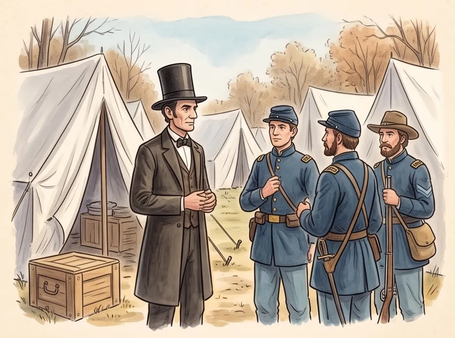 The Civil War Begins: watercolor illustration